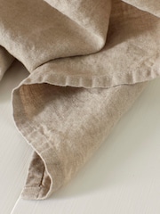 Secret Linen Store Natural 100% Linen Loop Top Slot Header Single Curtain - Image 3 of 3