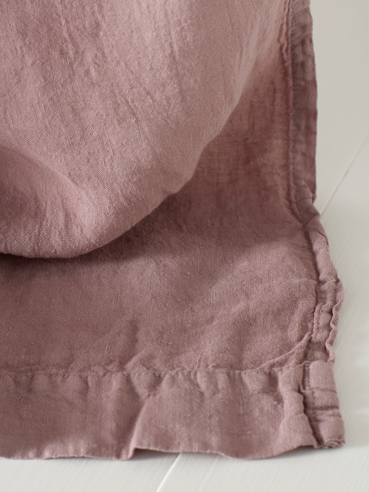 Secret Linen Store Vintage Rose 100% Linen Loop Top Slot Header Single Curtain - Image 2 of 2