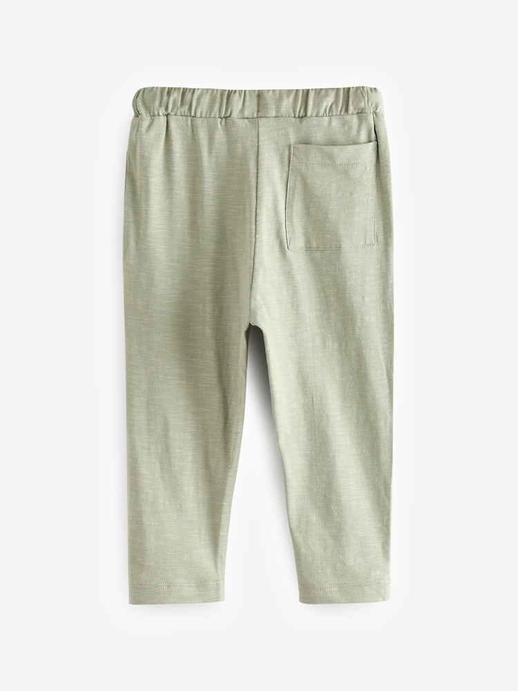Rust Brown/Sage/Charcoal Grey - מכנסי טרנינג ג'רזי דקים, %100 כותנה (גיל 3 חודשים עד 7 שנים) - Image 5 of 7