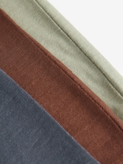 Rust Brown/Sage/Charcoal Grey 100% Cotton Lightweight Jersey Joggers (3mths-7yrs) - Image 6 of 7