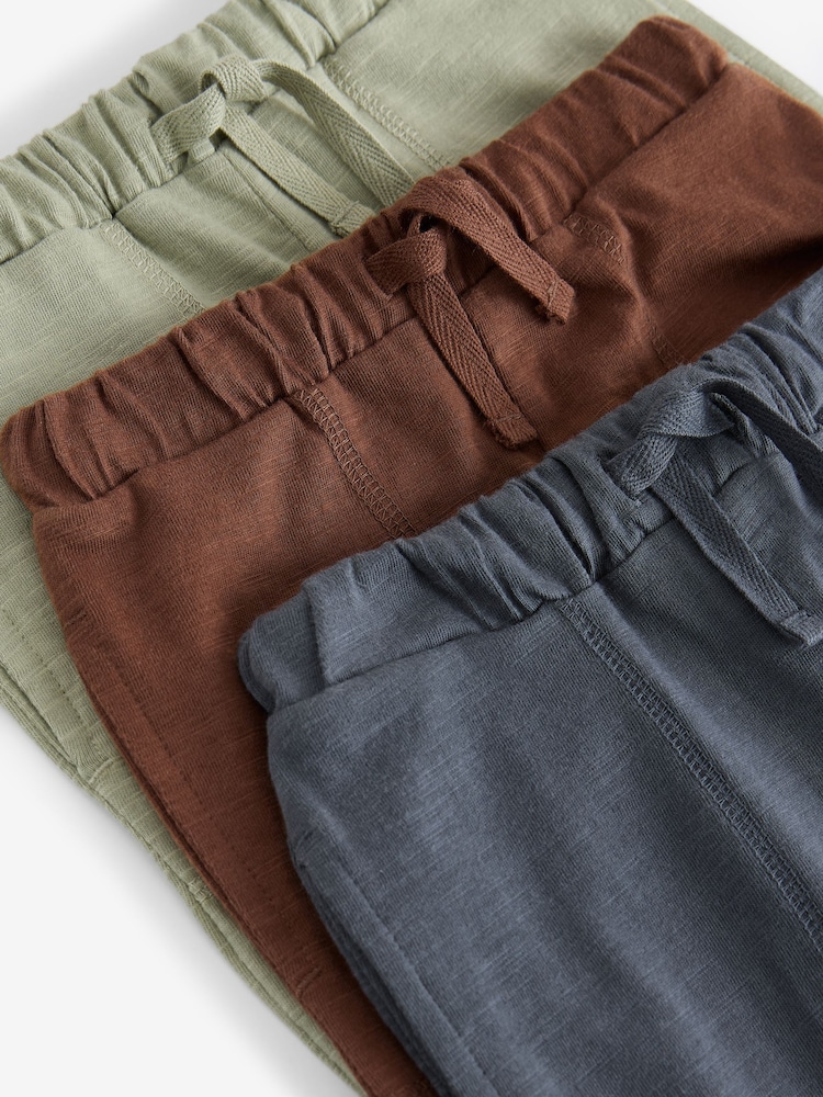 Rust Brown/Sage/Charcoal Grey 100% Cotton Lightweight Jersey Joggers (3mths-7yrs) - Image 7 of 7