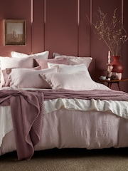 Secret Linen Store Vintage Rose Sid Stripe 100% Linen Duvet Cover - Image 1 of 3