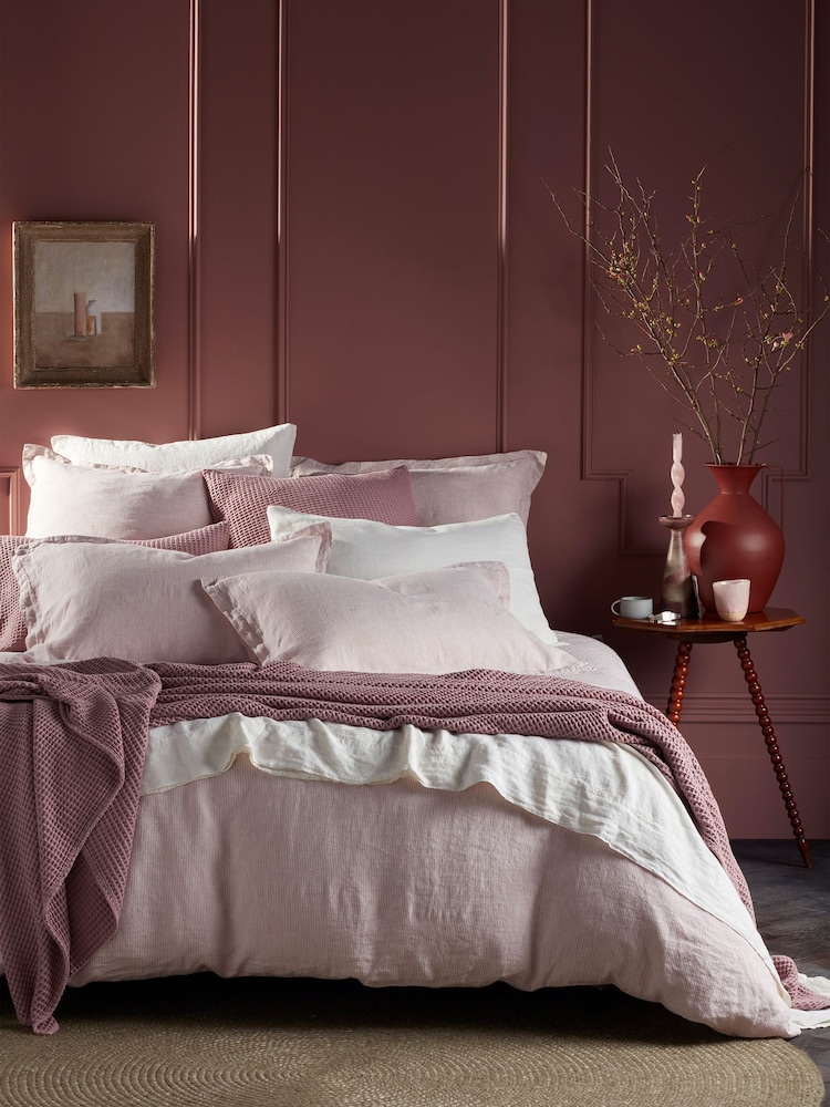 Secret Linen Store Vintage Rose Sid Stripe 100% Linen Duvet Cover - Image 2 of 3 Secret Linen Store Vintage Rose Sid Stripe 100% Linen Duvet Cover - Image 2 of 3