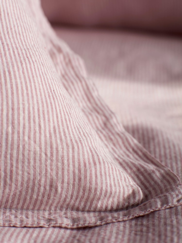Secret Linen Store Vintage Rose Sid Stripe 100% Linen Duvet Cover - Image 3 of 3