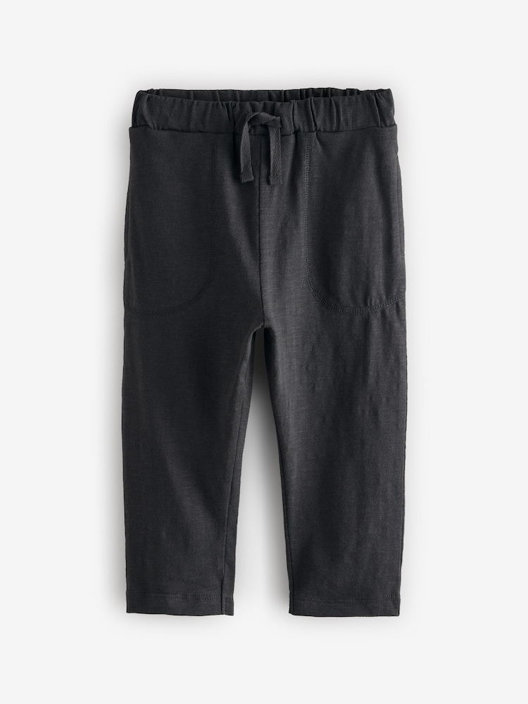 Charcoal Grey Lightweight 100% Cotton Jersey Joggers (3mths-7yrs) - Image 1 of 5