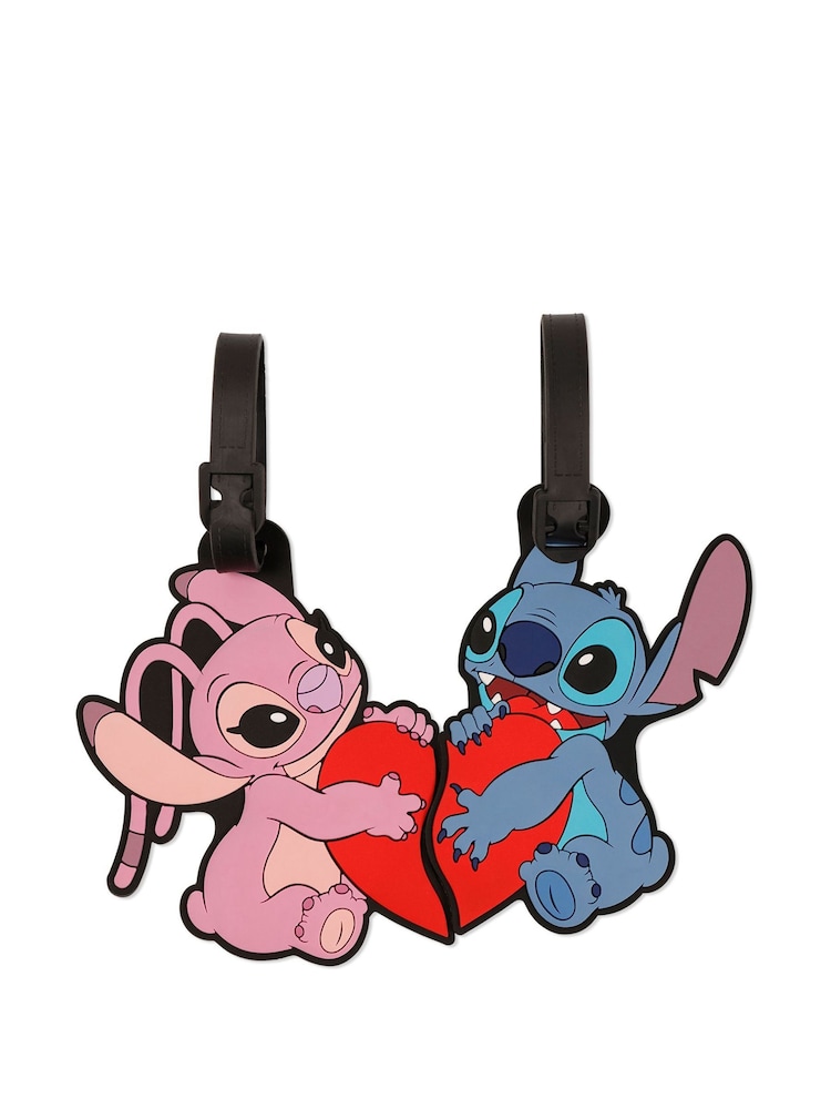 Peers Hardy Blue Disney Lilo and Stitch Blue, Pink and Red 2 Piece Luggage Tag Set - Image 1 of 4
