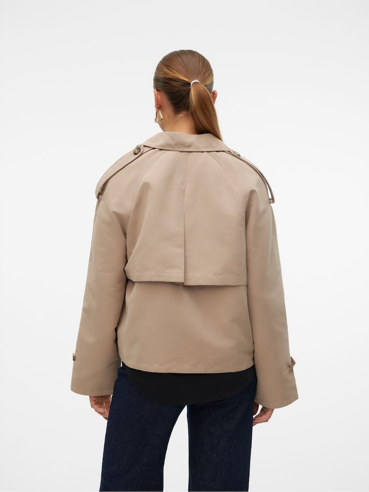 VERO MODA Natural Short Trench Coat - Image 2 of 7