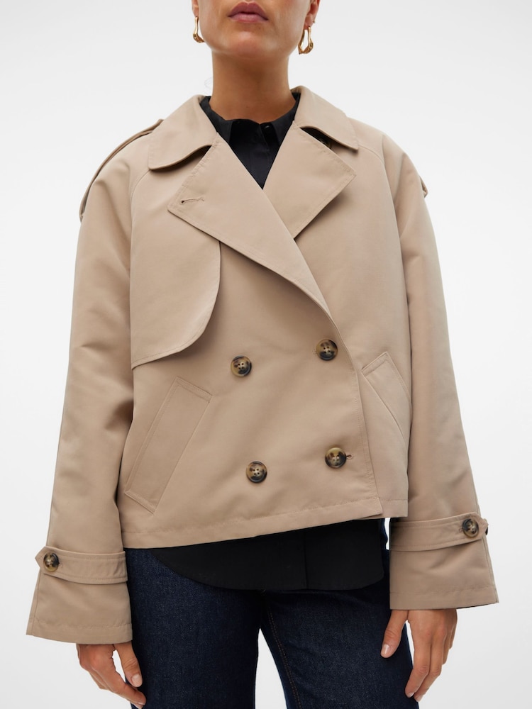 Buy VERO MODA Natural Short Trench Coat from the Next UK online shop