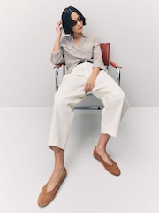 VERO MODA Brown Tortoise Button Stripe Shirt - Image 3 of 7