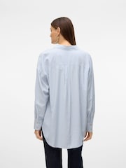 VERO MODA Blue Oversized Button Down Shirt - Image 2 of 6
