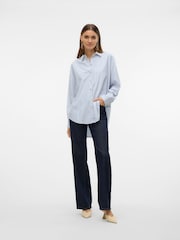 VERO MODA Blue Oversized Button Down Shirt - Image 4 of 6