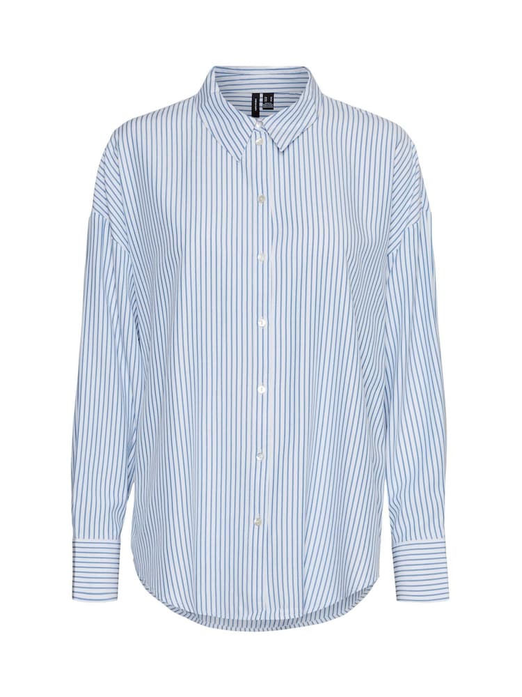 VERO MODA Blue Oversized Button Down Shirt - Image 6 of 6