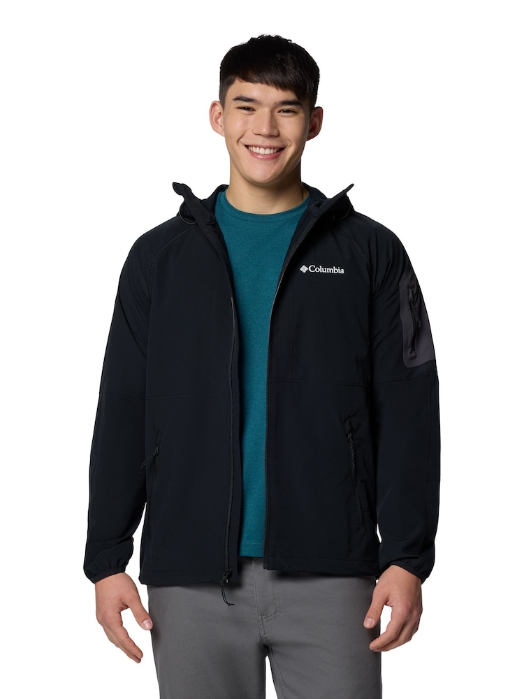 Columbia Tall Heights™ II Hooded Softshell Black Coat - Image 1 of 5