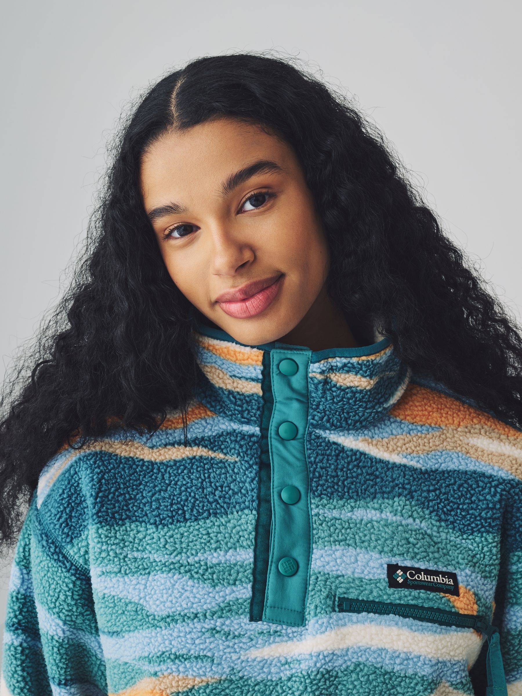 Buy Columbia Green Helvetia™ II Printed Cropped Half Snap Fleece