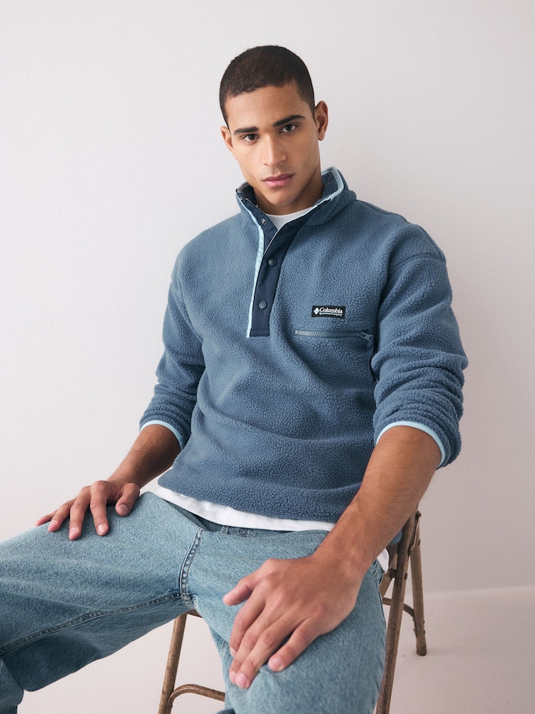 Синий - Columbia Mens Helvetia II Half Snap Fleece - Image 1 of 5