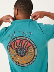 FatFace Dark Teal Daily Grind T-Shirt - Image 2 of 6