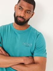 FatFace Dark Teal Daily Grind T-Shirt - Image 3 of 6