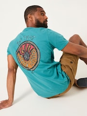 FatFace Dark Teal Daily Grind T-Shirt - Image 4 of 6