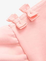 Shorts Baker by Ted Baker Peach Pink Bow Sweat 100% algodão & Conjunto de shorts 2 peça - Imagem 4 de 6