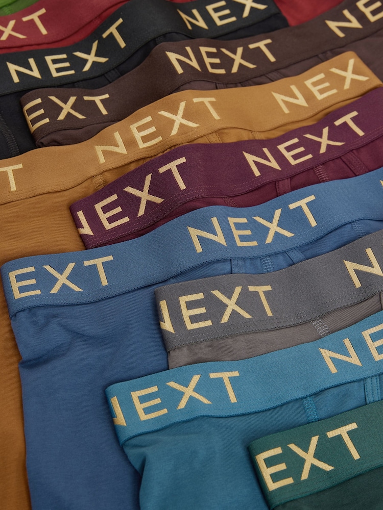 Rich Purple/Green/Orange Colour 10 pack Sports Longer Length A-Front Boxers - Image 12 of 14