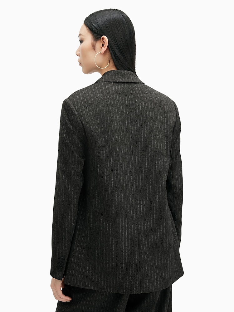 AllSaints Grey Averie Pin Blazer - Image 2 of 7