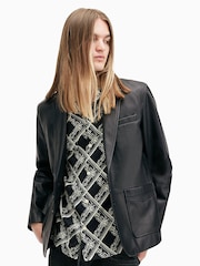 AllSaints Black Andrius Blazer - Image 1 of 8