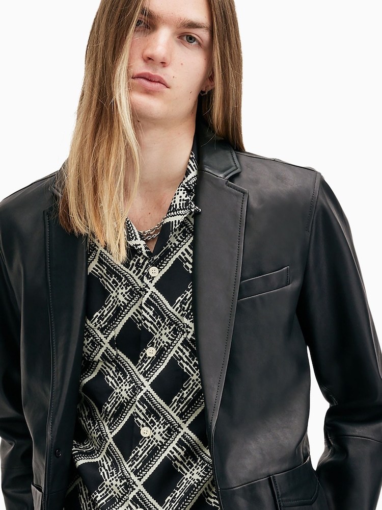 AllSaints Black Andrius Blazer - Image 4 of 8