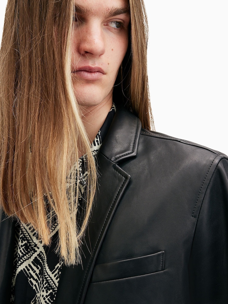 AllSaints Black Andrius Blazer - Image 7 of 8