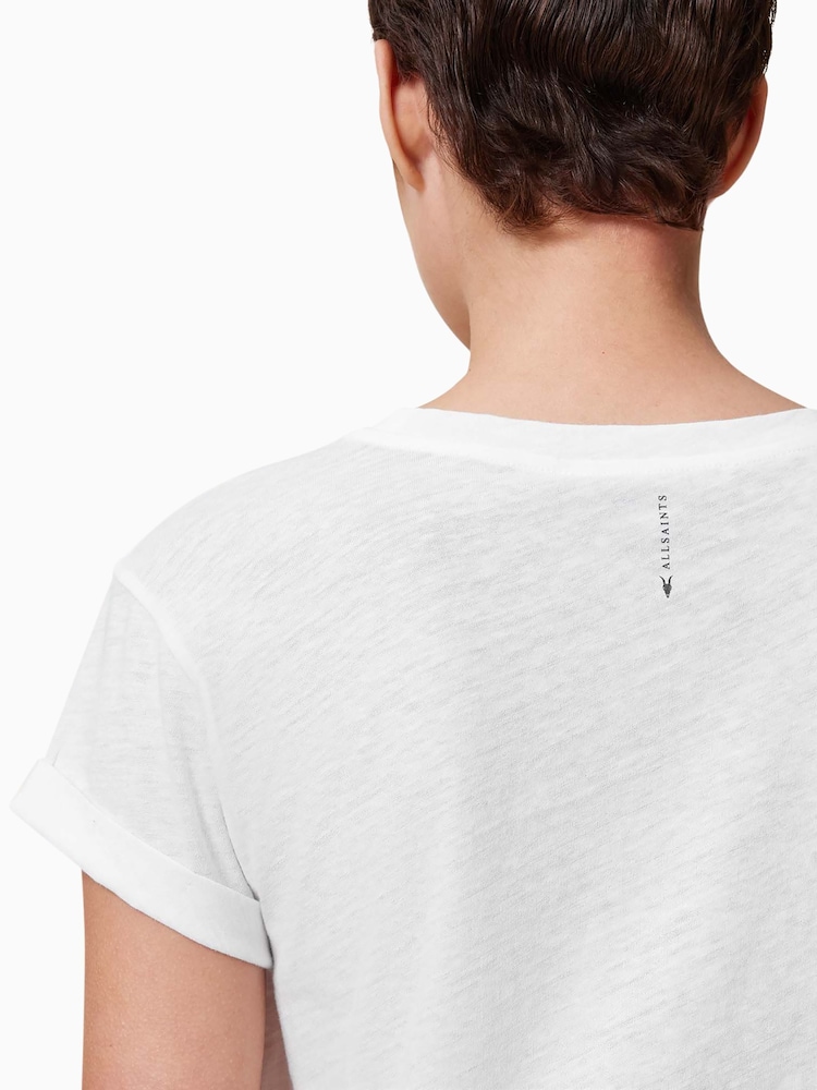 Alb - Tricou cu mânecă tip capac Allsaints Anna Negru Tricou la baza gâtului - Image 4 of 7