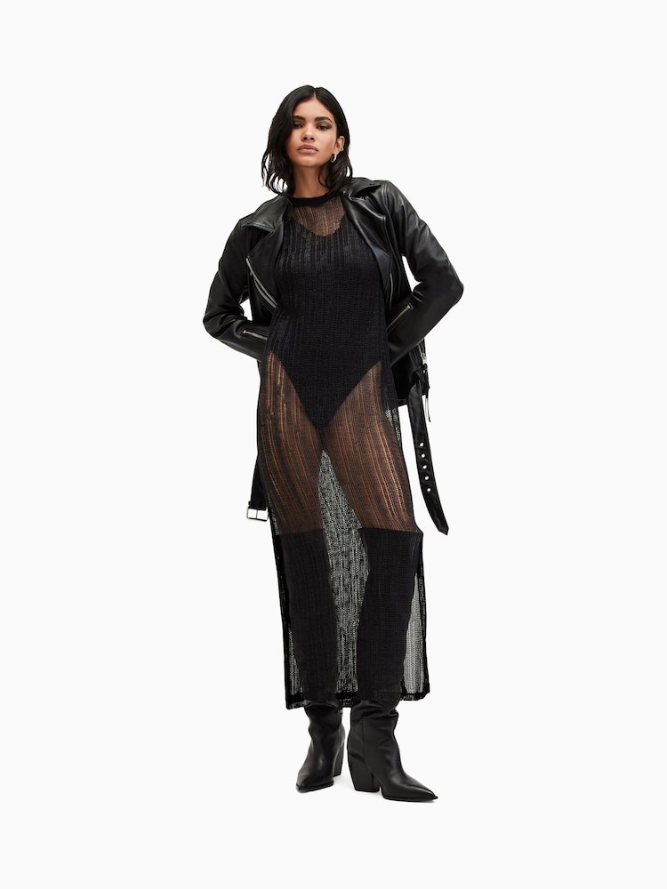 AllSaints Black Giana Dress - Image 1 of 7