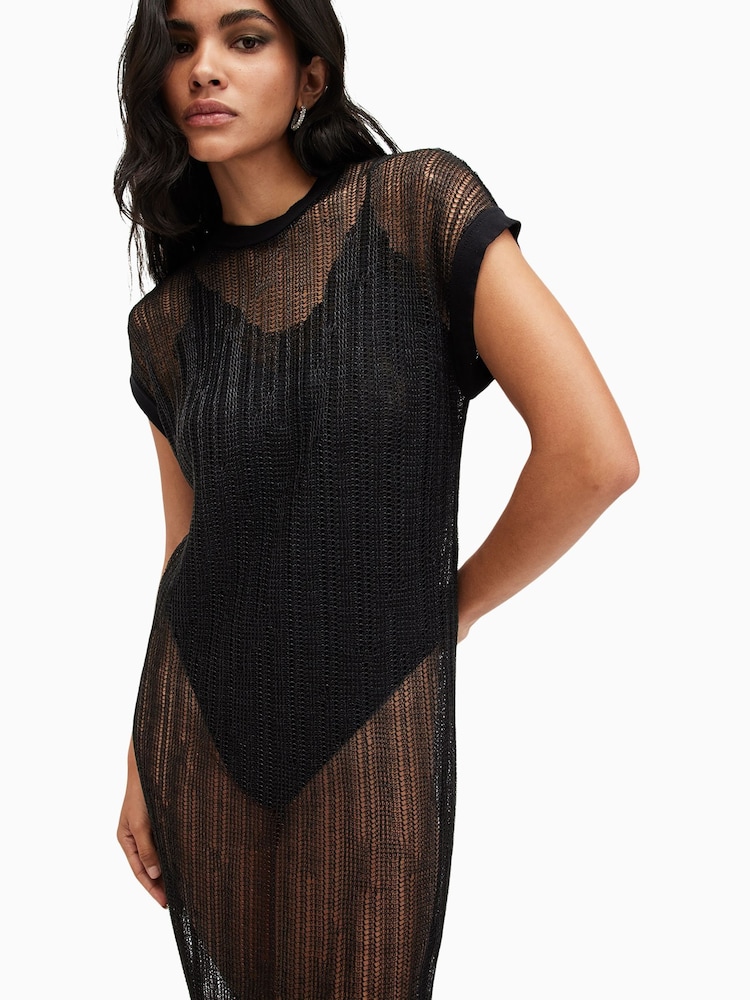 AllSaints Black Giana Dress - Image 2 of 7