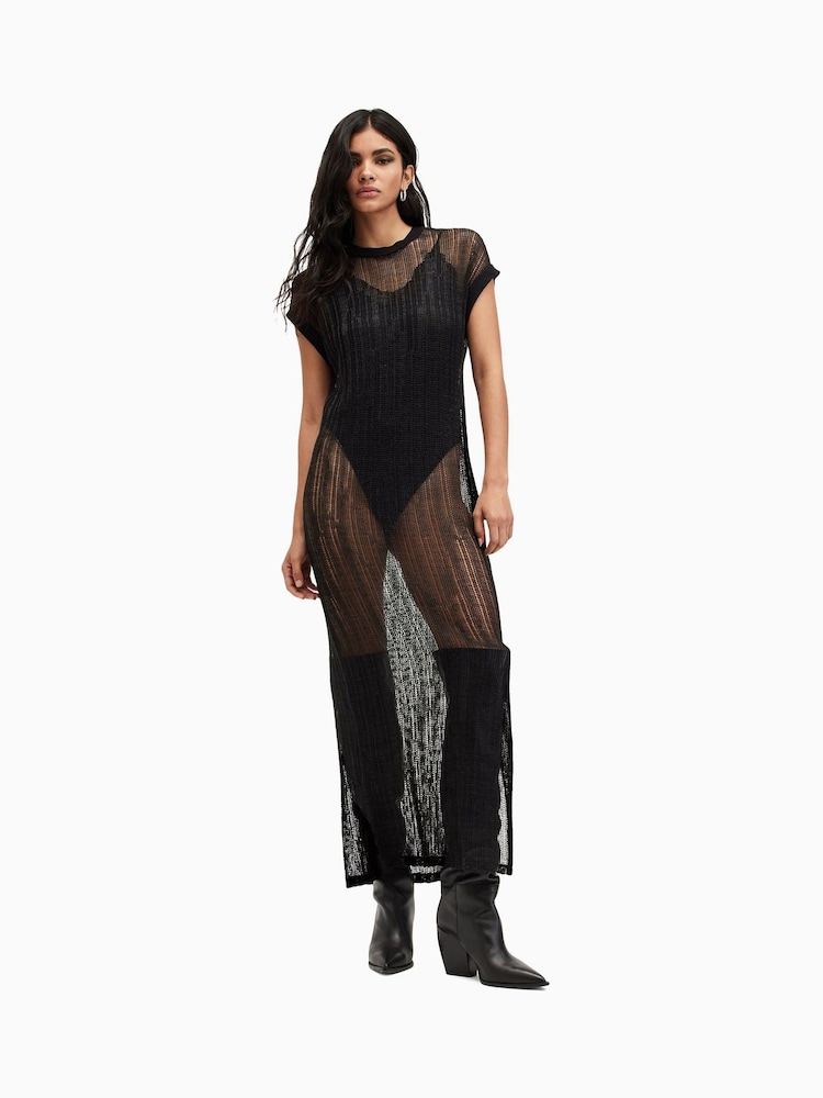 AllSaints Black Giana Dress - Image 5 of 7