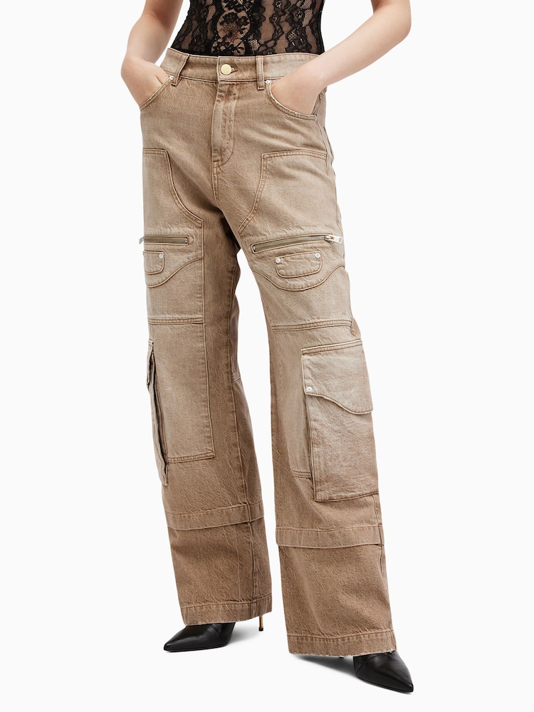 AllSaints Brown Archie Jeans - Image 2 of 8