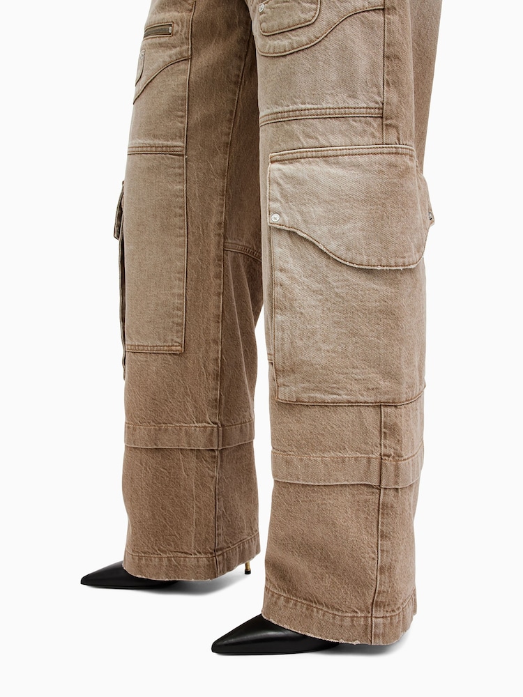 AllSaints Brown Archie Jeans - Image 4 of 8