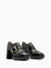 AllSaints Black Zia Stud Loafers - Image 2 of 7