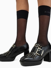 AllSaints Black Zia Stud Loafers - Image 6 of 7