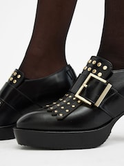 AllSaints Black Zia Stud Loafers - Image 7 of 7