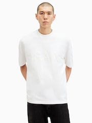 Off White - Футболка с вырезом под горло и короткими рукавами Allsaints Biggy - Изображение 1 из 1