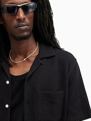 AllSaints Black Helston Short Sleeve Shirt - Image 4 of 5