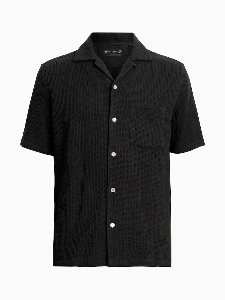 AllSaints Black Helston Short Sleeve Shirt - Image 5 of 5