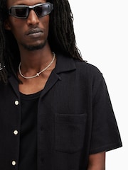 AllSaints Black Helston Short Sleeve Shirt - Image 6 of 6