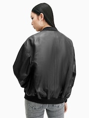 AllSaints Black Belle Bomber Jacket - Image 2 of 8