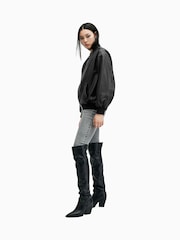 AllSaints Black Belle Bomber Jacket - Image 6 of 8
