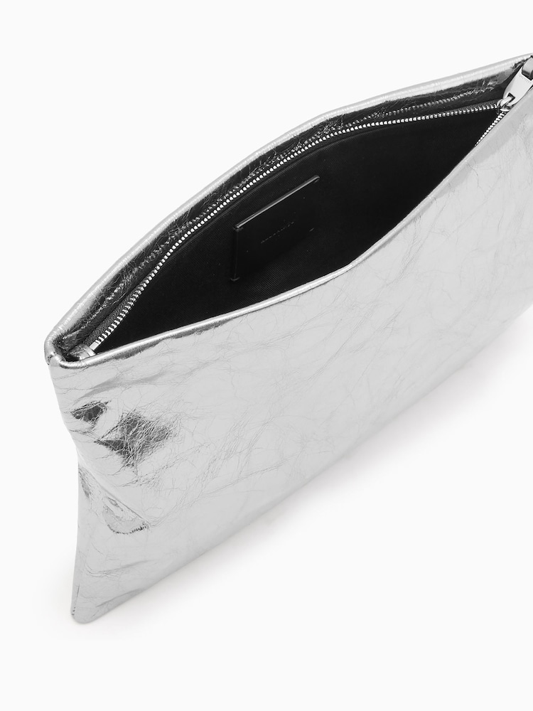AllSaints Grey Bettina Clutch - Image 3 of 6