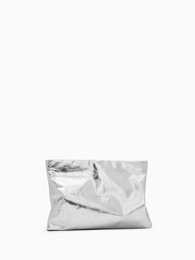 AllSaints Grey Bettina Clutch - Image 4 of 6
