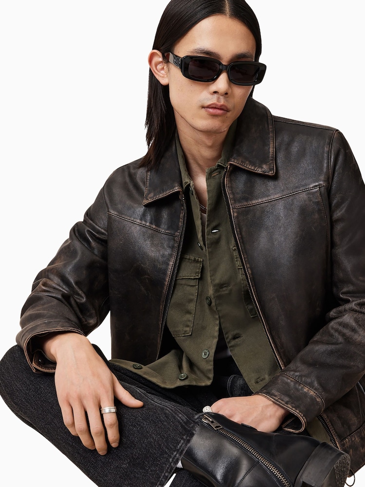 AllSaints Green Spotter Green Long Sleeve Button Up Shirt - Image 2 of 9 AllSaints Green Spotter Green Long Sleeve Button Up Shirt - Image 2 of 9