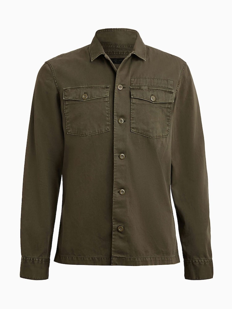 AllSaints Green Spotter Long Sleeve Shirt - Image 7 of 7
