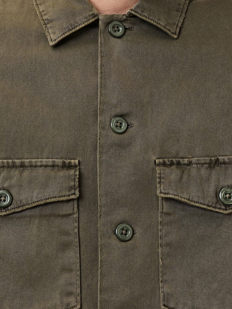 Verde - AllSaints Spotter Green Long Sleeve Button Up Shirt - Imagem 9 de 9