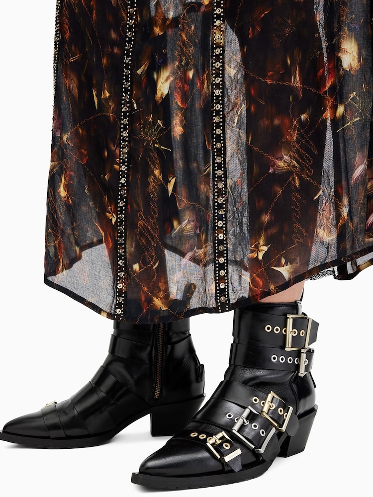 AllSaints Black Jane Buckle Boots - Image 1 of 6