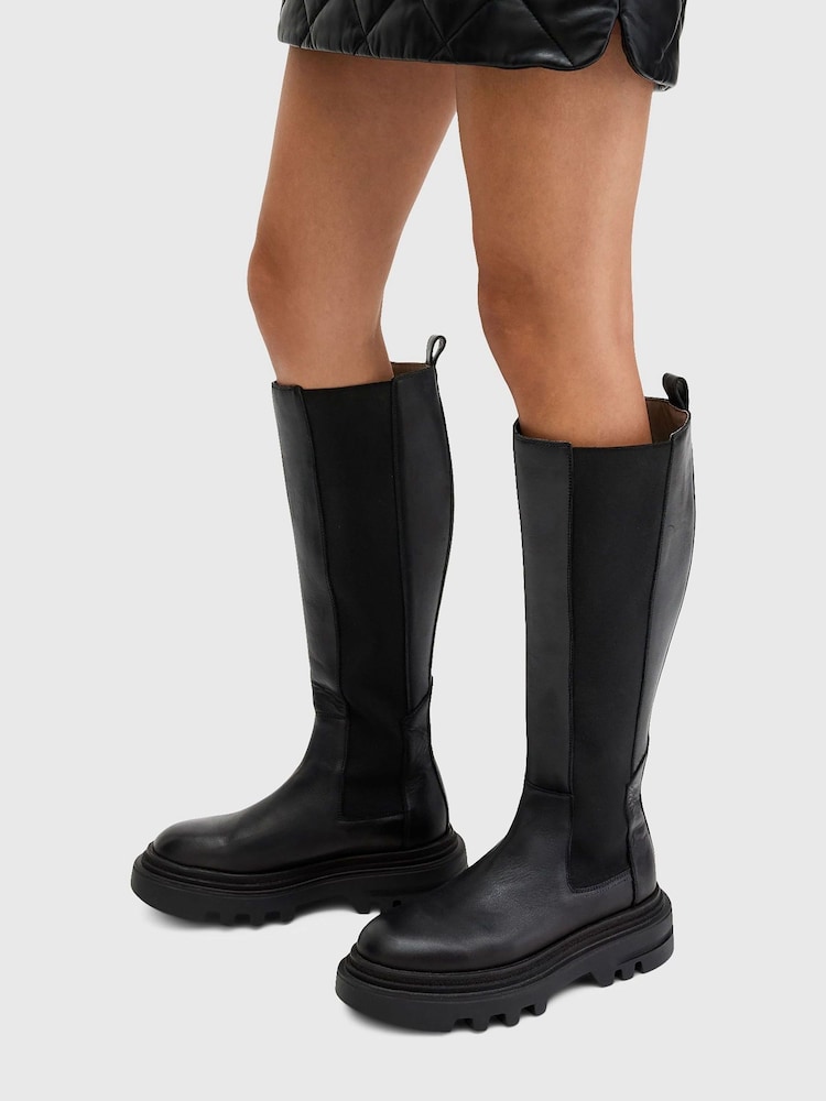 AllSaints Black Monica Boots - Image 6 of 6
